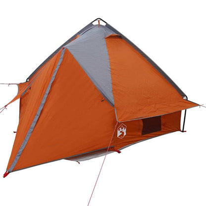 vidaXL Teepee Tent 4-Person Grey and Orange 388 x 320 x 169 cm