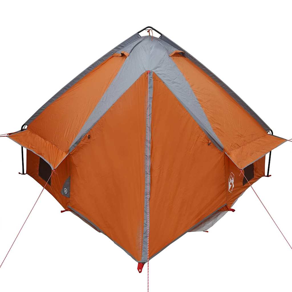 vidaXL Teepee Tent 4-Person Grey and Orange 388 x 320 x 169 cm
