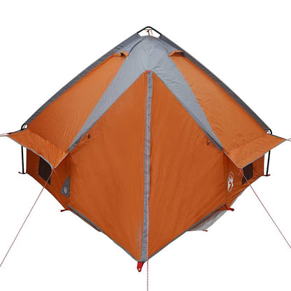 vidaXL Teepee Tent 4-Person Grey and Orange 388 x 320 x 169 cm