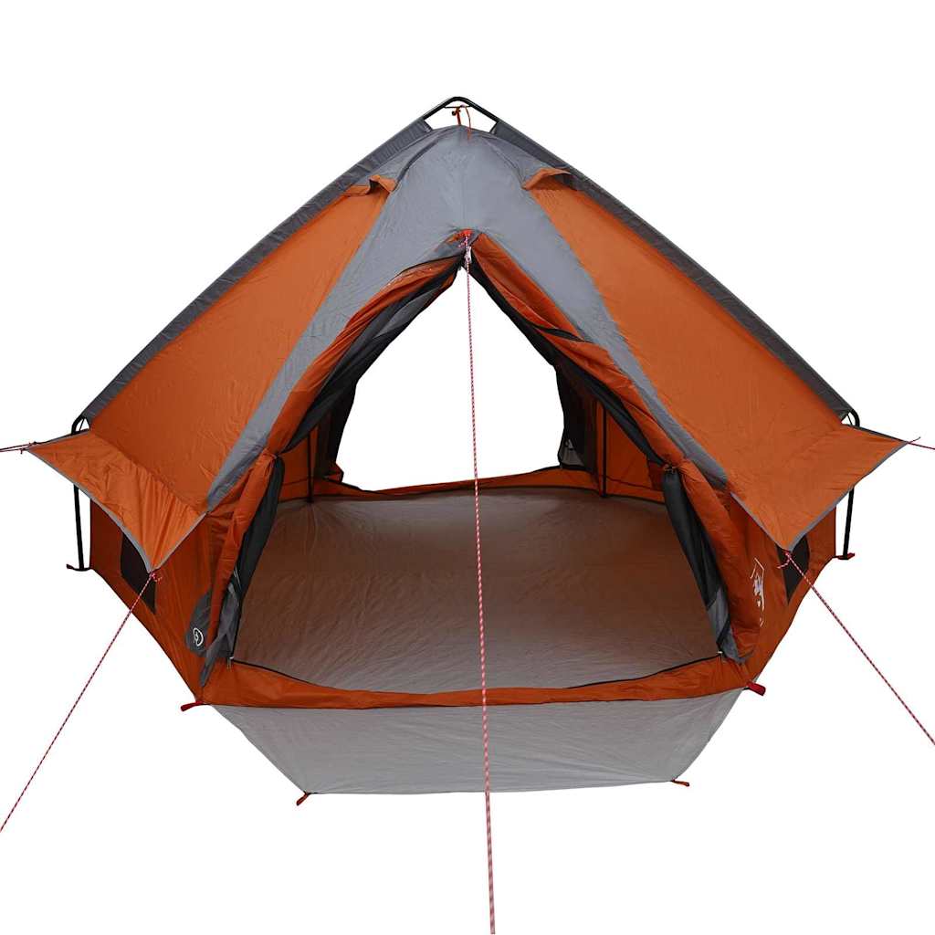 vidaXL Teepee Tent 4-Person Grey and Orange 388 x 320 x 169 cm