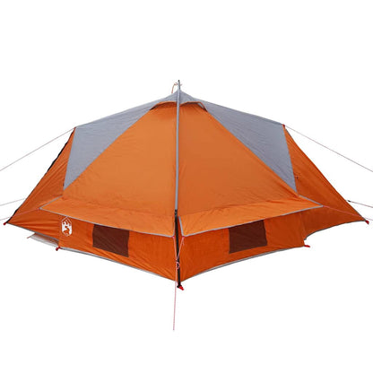 vidaXL Teepee Tent 4-Person Grey and Orange 388 x 320 x 169 cm