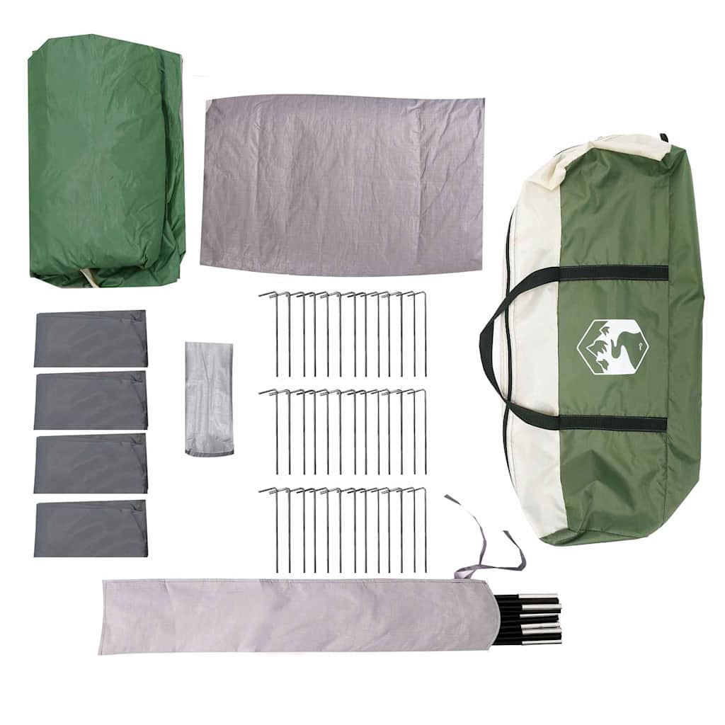 vidaXL Family Tent 20-Person Green and White 745 x 700 x 217 cm