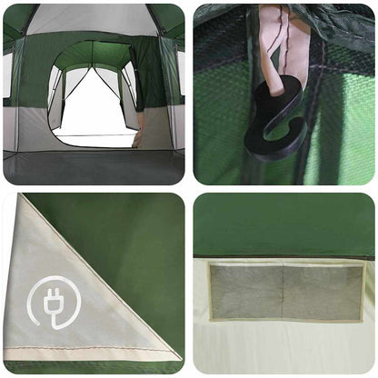 vidaXL Family Tent 20-Person Green and White 745 x 700 x 217 cm