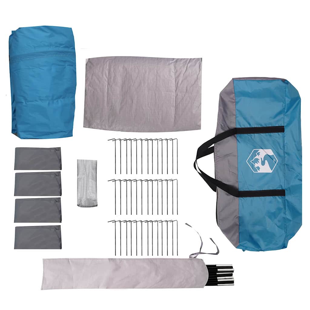 vidaXL Family Tent 20-Person Blue and Grey 745 x 700 x 217 cm