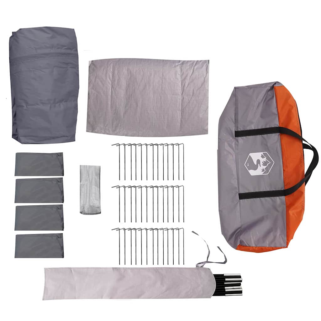 vidaXL Family Tent 20-Person Grey and Orange 745 x 700 x 217 cm