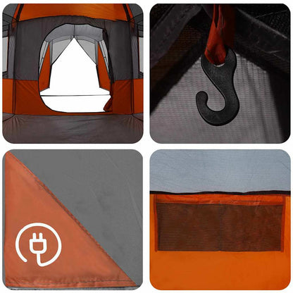vidaXL Family Tent 20-Person Grey and Orange 745 x 700 x 217 cm