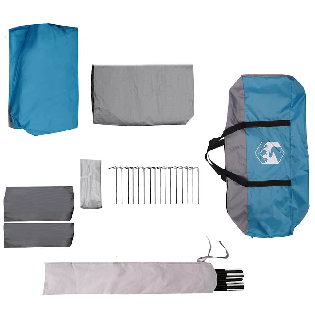 vidaXL Family Tent 10-Person Blue and Grey 460 x 430 x 214 cm