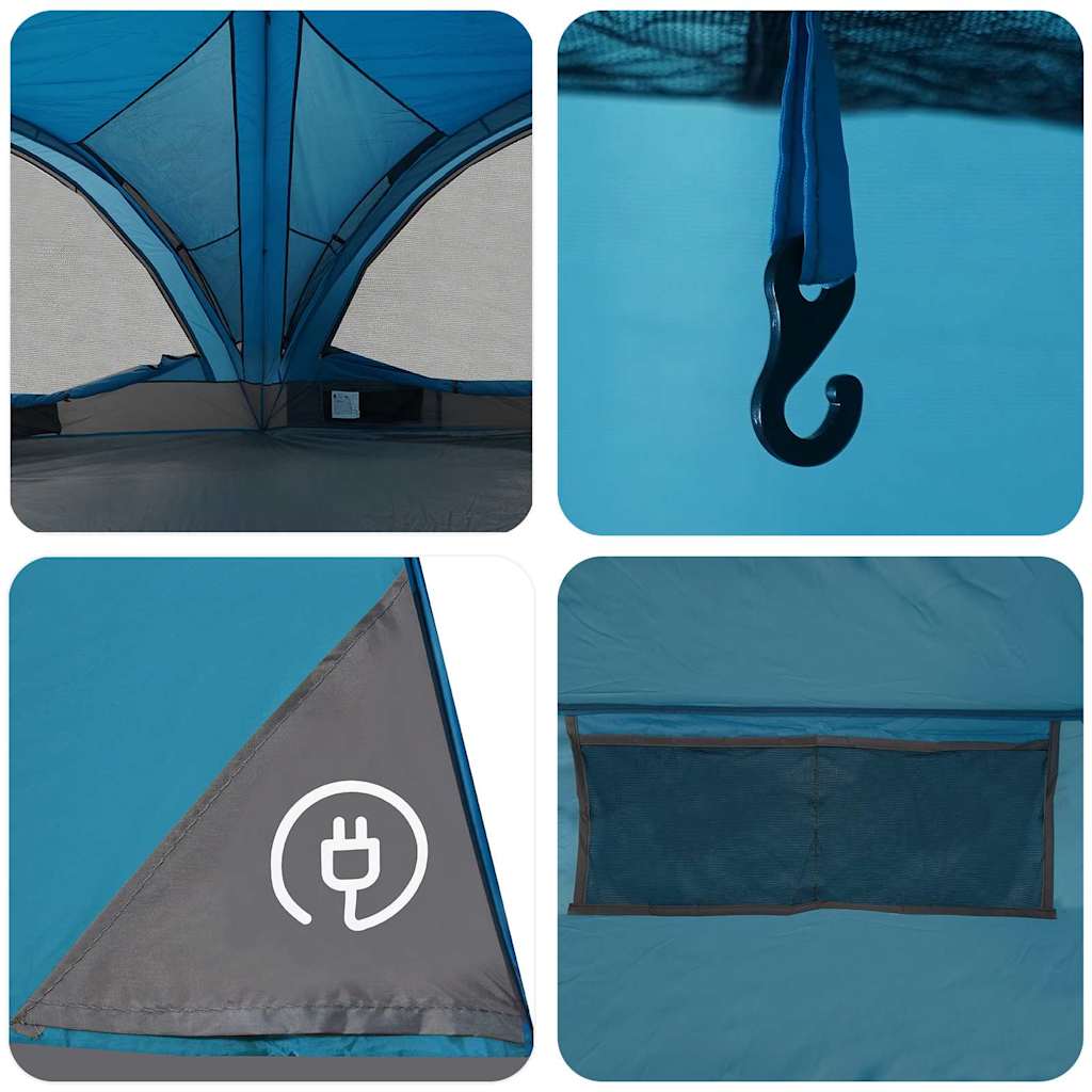 vidaXL Family Tent 10-Person Blue and Grey 460 x 430 x 214 cm
