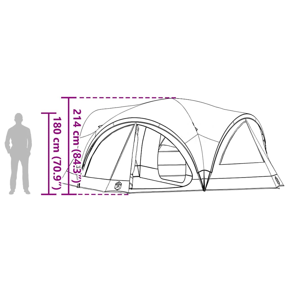 vidaXL Family Tent 10-Person Blue and Grey 460 x 430 x 214 cm