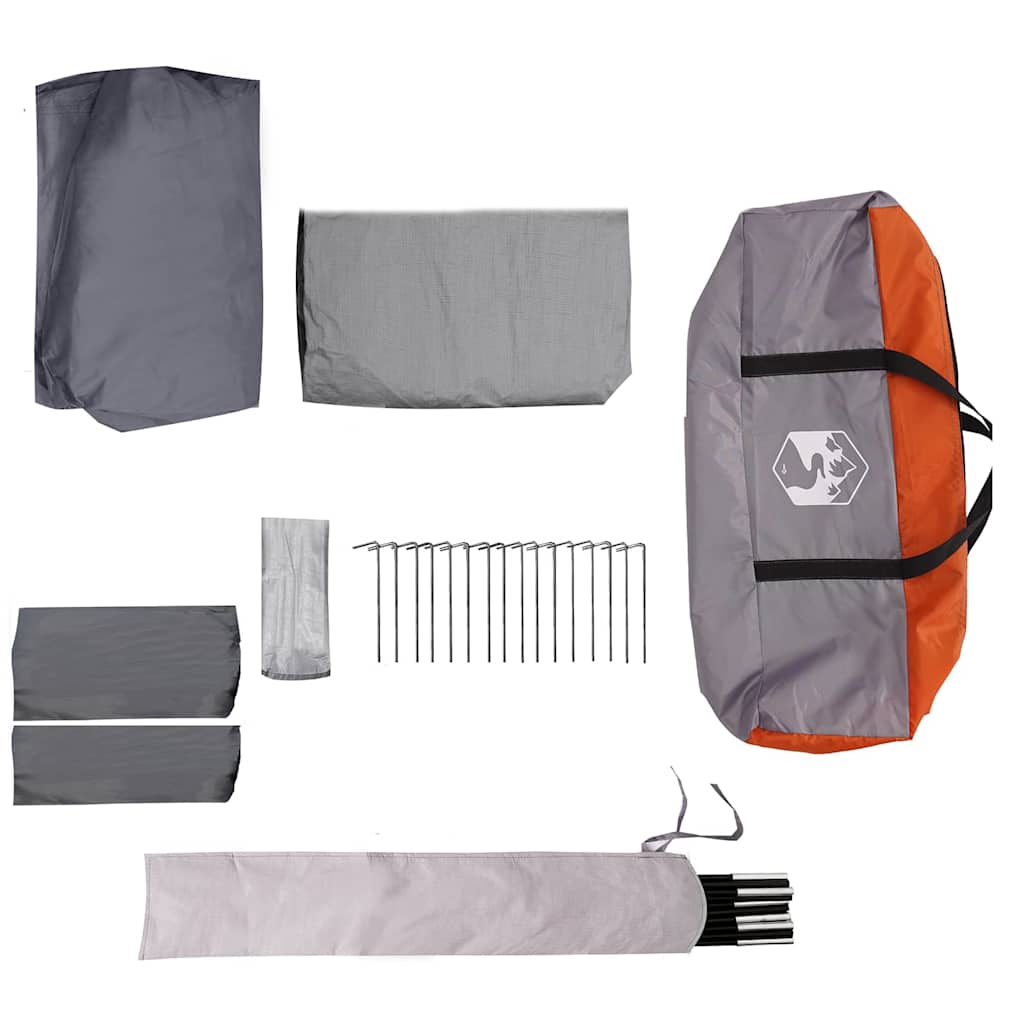 vidaXL Family Tent 10-Person Grey and Orange 460 x 430 x 214 cm