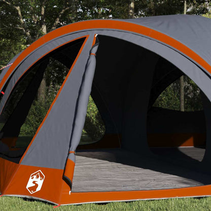 vidaXL Family Tent 10-Person Grey and Orange 460 x 430 x 214 cm