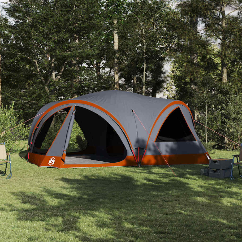 vidaXL Family Tent 10-Person Grey and Orange 460 x 430 x 214 cm