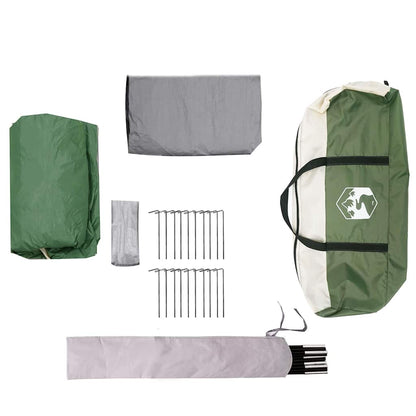 vidaXL Family Tent 4-Person Green and White 324 x 255 x 230 cm