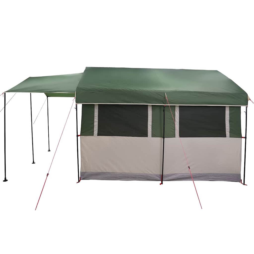 vidaXL Family Tent 4-Person Green and White 324 x 255 x 230 cm
