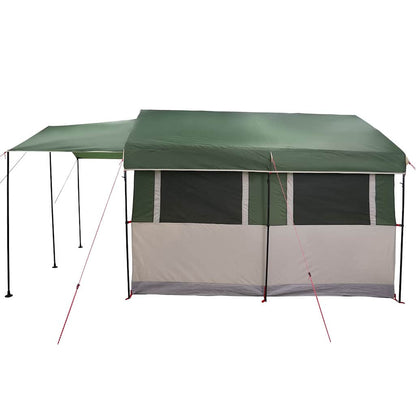 vidaXL Family Tent 4-Person Green and White 324 x 255 x 230 cm