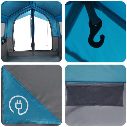 vidaXL Family Tent 4-Person with Roof Blue and Grey 324 x 255 x 230 cm