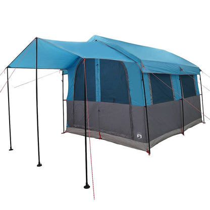 vidaXL Family Tent 4-Person with Roof Blue and Grey 324 x 255 x 230 cm