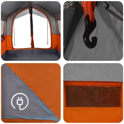 vidaXL Family Tent 4-Person Grey and Orange 324 x 255 x 230 cm