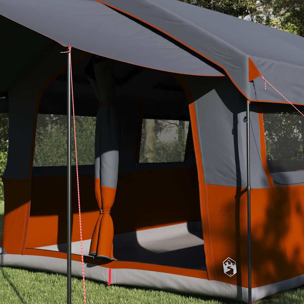 vidaXL Family Tent 4-Person Grey and Orange 324 x 255 x 230 cm