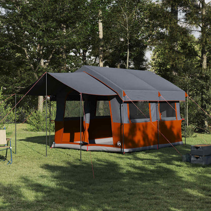 vidaXL Family Tent 4-Person Grey and Orange 324 x 255 x 230 cm