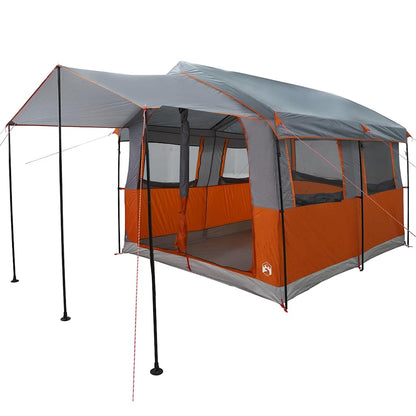 vidaXL Family Tent 4-Person Grey and Orange 324 x 255 x 230 cm