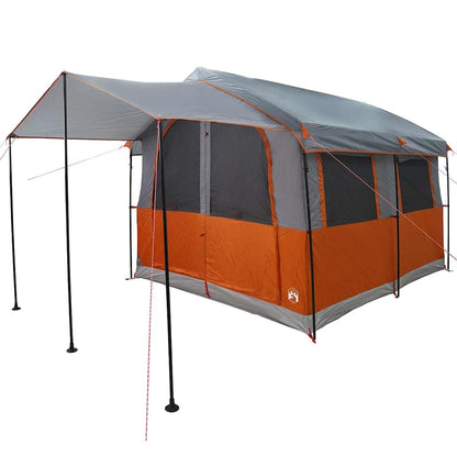 vidaXL Family Tent 4-Person Grey and Orange 324 x 255 x 230 cm