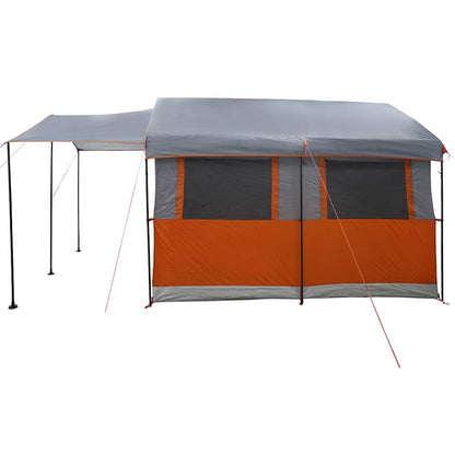 vidaXL Family Tent 4-Person Grey and Orange 324 x 255 x 230 cm