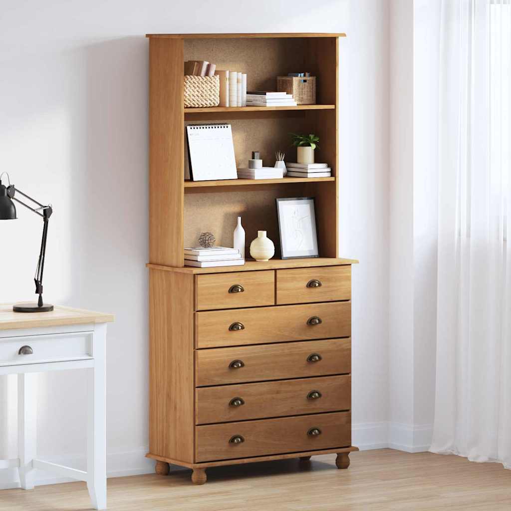 vidaXL Hutch ASKIM Honey Wax 91 x 40 x 200.5 cm Solid Pine Wood