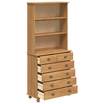 vidaXL Hutch ASKIM Honey Wax 91 x 40 x 200.5 cm Solid Pine Wood