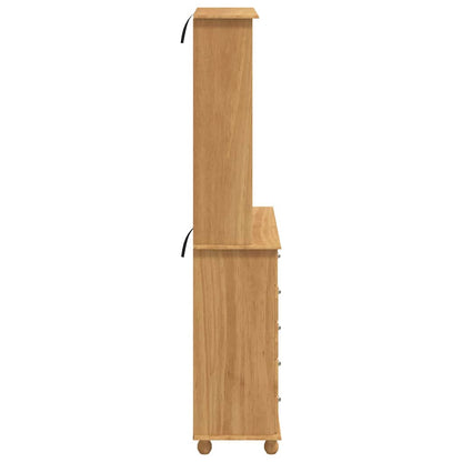 vidaXL Hutch ASKIM Honey Wax 91 x 40 x 200.5 cm Solid Pine Wood