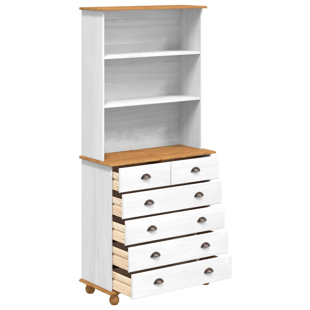 vidaXL Hutch ASKIM White 91 x 40 x 200.5 cm Solid Pine Wood
