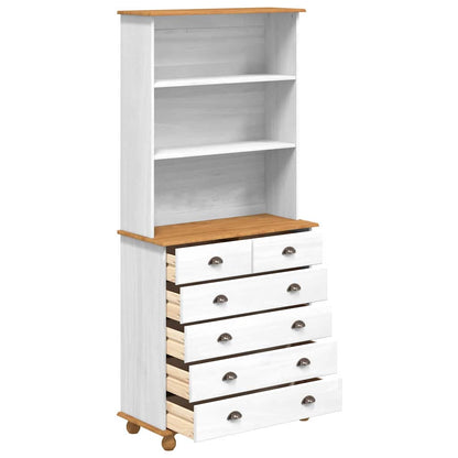 vidaXL Hutch ASKIM White 91 x 40 x 200.5 cm Solid Pine Wood