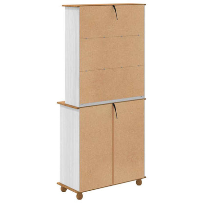 vidaXL Hutch ASKIM White 91 x 40 x 200.5 cm Solid Pine Wood