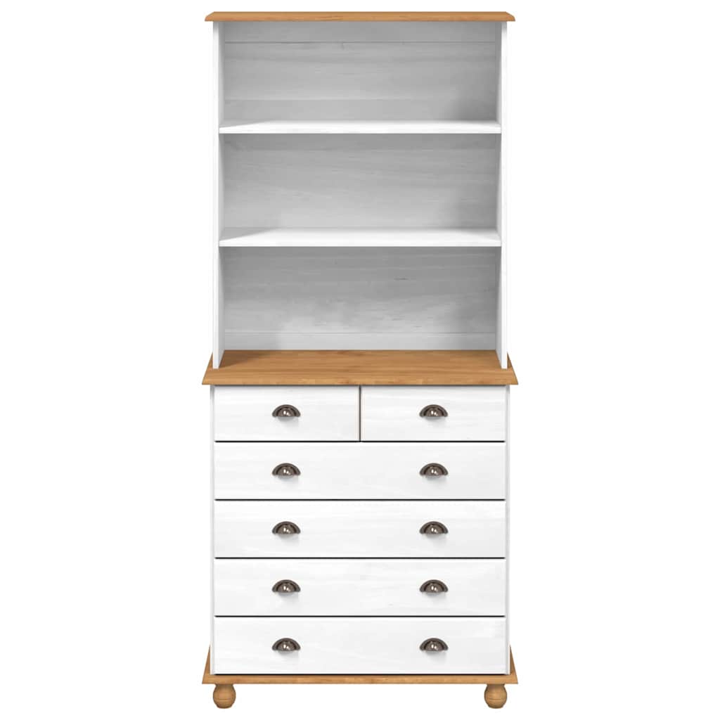 vidaXL Hutch ASKIM White 91 x 40 x 200.5 cm Solid Pine Wood