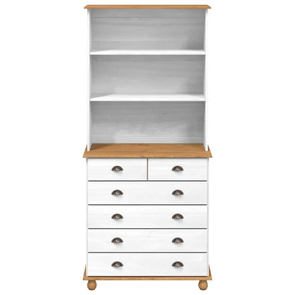 vidaXL Hutch ASKIM White 91 x 40 x 200.5 cm Solid Pine Wood