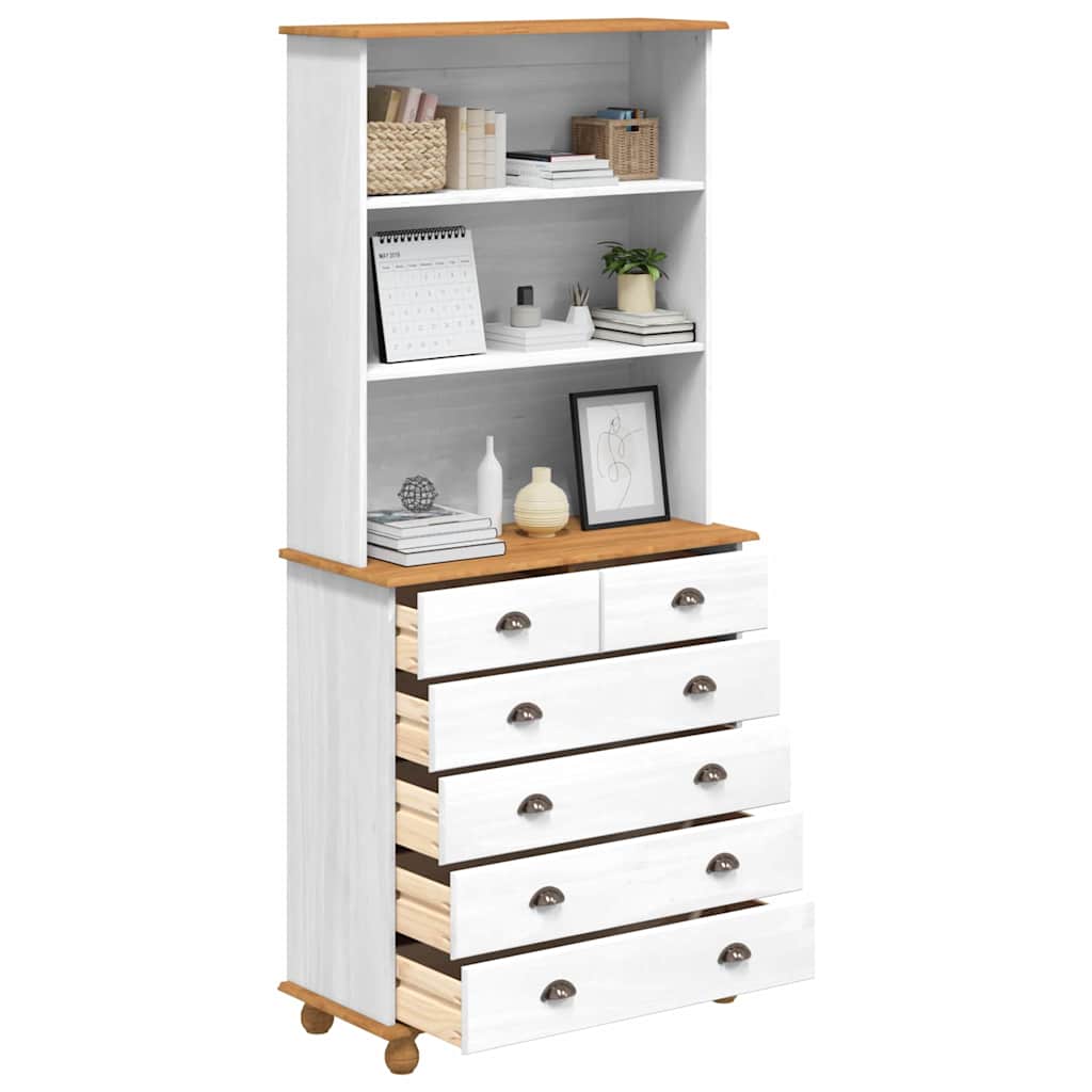 vidaXL Hutch ASKIM White 91 x 40 x 200.5 cm Solid Pine Wood