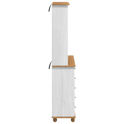 vidaXL Hutch ASKIM White 91 x 40 x 200.5 cm Solid Pine Wood