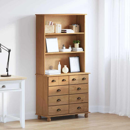 vidaXL Hutch ASKIM Honey Wax 91 x 40 x 184 cm Solid Pine Wood