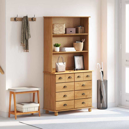 vidaXL Hutch ASKIM Honey Wax 91 x 40 x 184 cm Solid Pine Wood