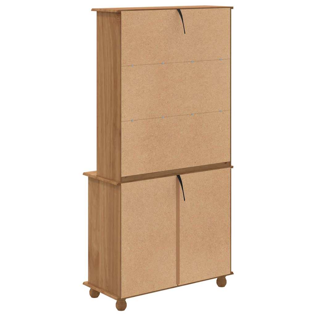 vidaXL Hutch ASKIM Honey Wax 91 x 40 x 184 cm Solid Pine Wood