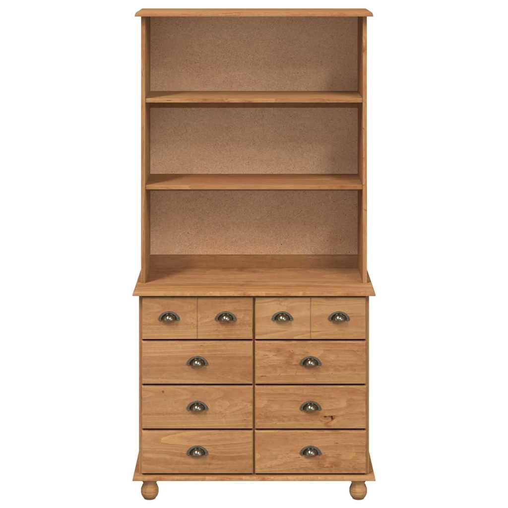 vidaXL Hutch ASKIM Honey Wax 91 x 40 x 184 cm Solid Pine Wood