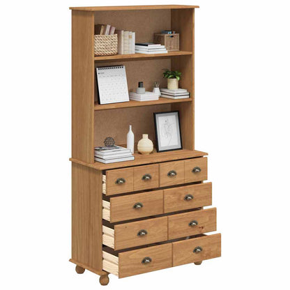 vidaXL Hutch ASKIM Honey Wax 91 x 40 x 184 cm Solid Pine Wood
