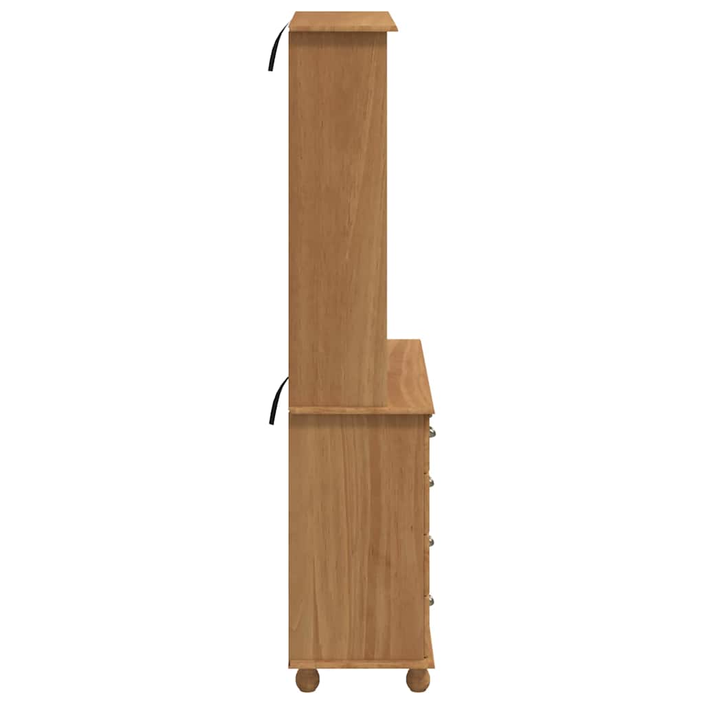 vidaXL Hutch ASKIM Honey Wax 91 x 40 x 184 cm Solid Pine Wood