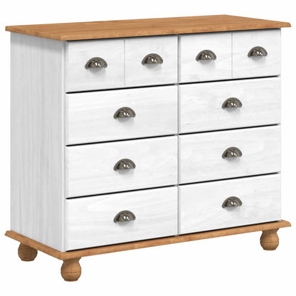 vidaXL Hutch with Drawer ASKIM White 91 x 40 x 184 cm Solid Pine Wood
