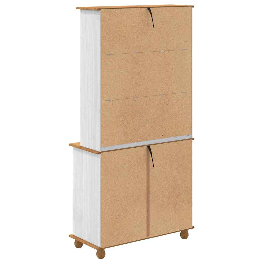 vidaXL Hutch with Drawer ASKIM White 91 x 40 x 184 cm Solid Pine Wood