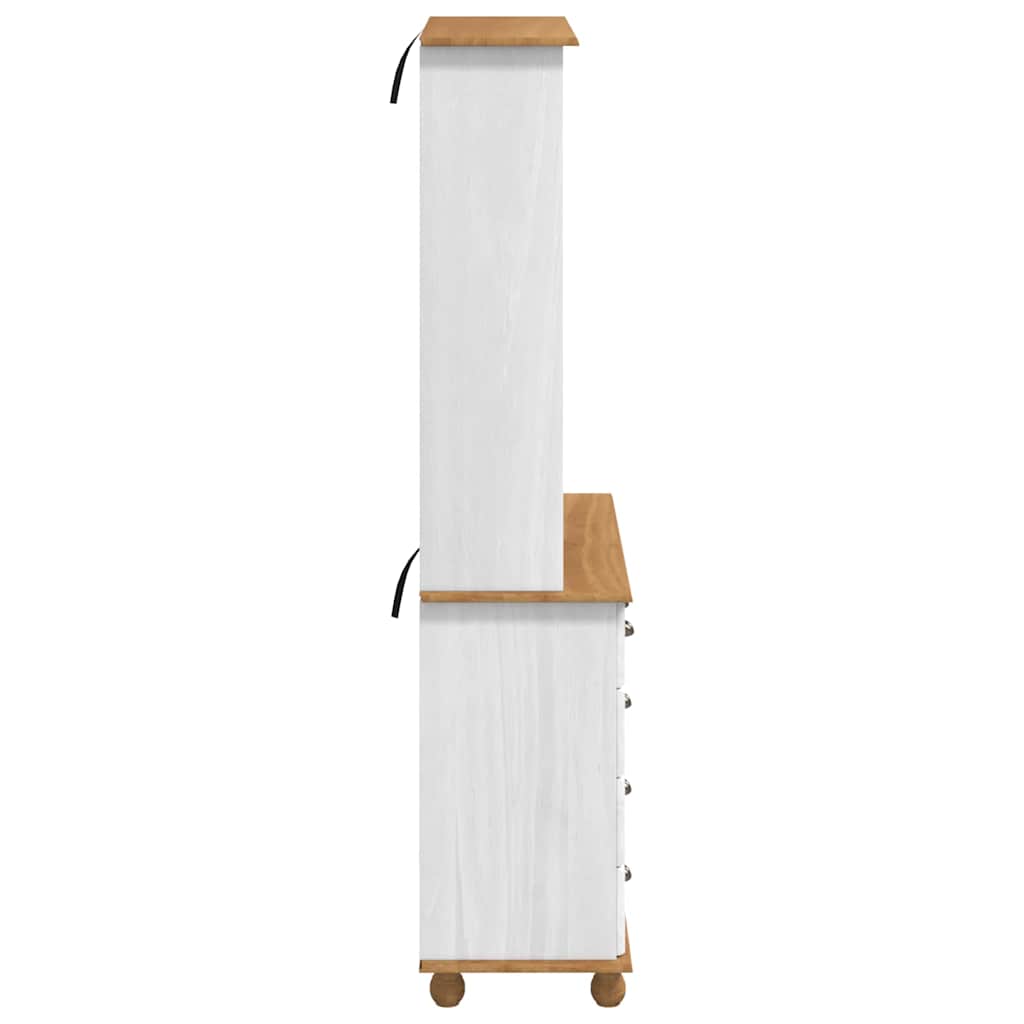 vidaXL Hutch with Drawer ASKIM White 91 x 40 x 184 cm Solid Pine Wood