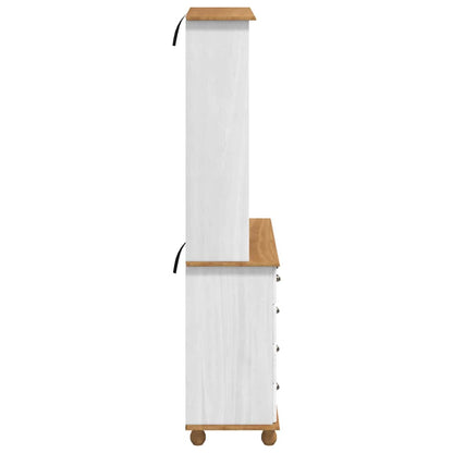 vidaXL Hutch with Drawer ASKIM White 91 x 40 x 184 cm Solid Pine Wood