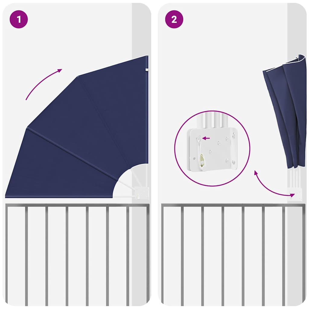 vidaXL Balcony Privacy Screen 115 x 115 cm Polyester Navy Blue