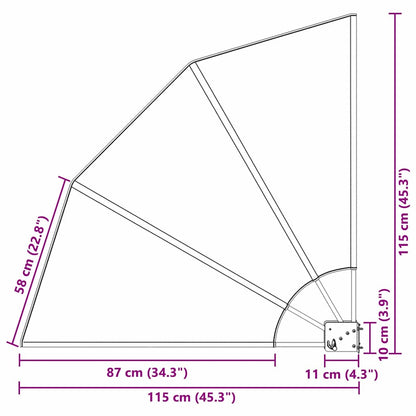 vidaXL Balcony Privacy Screen White 115 x 115 cm Fabric