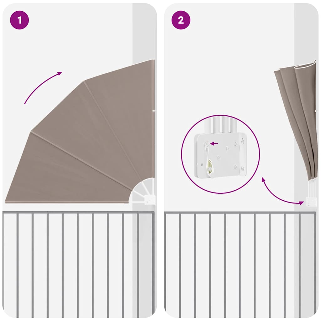 vidaXL Balcony Privacy Screen Taupe 160 x 160 cm Fabric